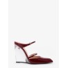 Wedge leather mule