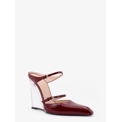 Wedge leather mule