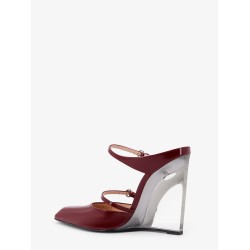 Wedge leather mule