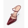 Wedge leather mule