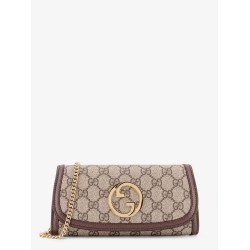 Blondie GG supreme fabric and leather shoulder bag