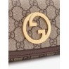 Blondie GG supreme fabric and leather shoulder bag