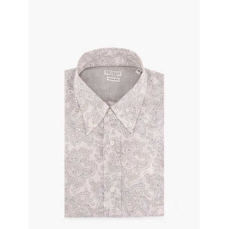 Cotton slim fit shirt with all-over print