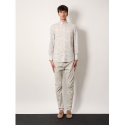 Cotton slim fit shirt with all-over print