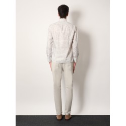 Cotton slim fit shirt with all-over print