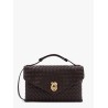 Knot lock leather shoulder bag with intrecciato motif