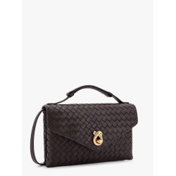 Knot lock leather shoulder bag with intrecciato motif