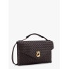 Knot lock leather shoulder bag with intrecciato motif