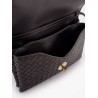 Knot lock leather shoulder bag with intrecciato motif
