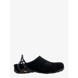 Suede sabot with vibram rubber sole