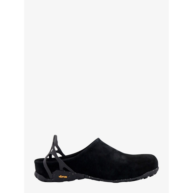 Suede sabot with vibram rubber sole