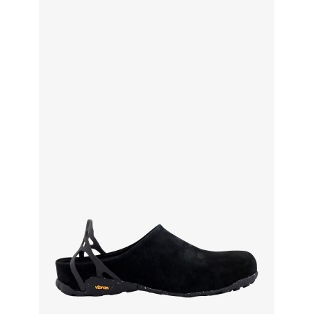 Suede sabot with vibram rubber sole