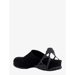 Suede sabot with vibram rubber sole