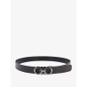 Leather belt with gancini buckle