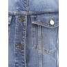 Stone washed denim sleeveless jacket