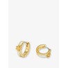 Kira Huggie brass earrings