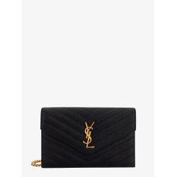 Envelope grain de poudre leather pochette with iconic chevron stitching