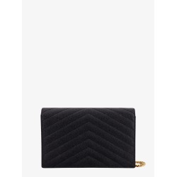 Envelope grain de poudre leather pochette with iconic chevron stitching