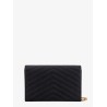 Envelope grain de poudre leather pochette with iconic chevron stitching