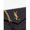 Envelope grain de poudre leather pochette with iconic chevron stitching