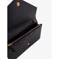 Envelope grain de poudre leather pochette with iconic chevron stitching