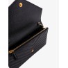 Envelope grain de poudre leather pochette with iconic chevron stitching