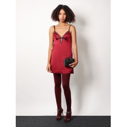 Satin mini dress with jewel details