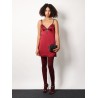 Satin mini dress with jewel details