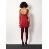Satin mini dress with jewel details