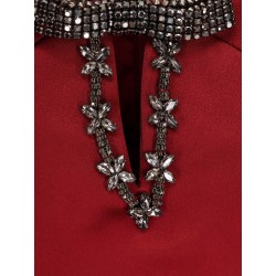 Satin mini dress with jewel details