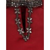 Satin mini dress with jewel details