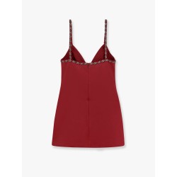Satin mini dress with jewel details
