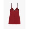 Satin mini dress with jewel details