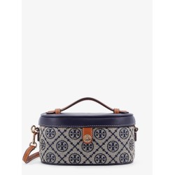 Leather and T monogram fabric beauty case