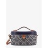 Leather and T monogram fabric beauty case