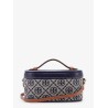 Leather and T monogram fabric beauty case