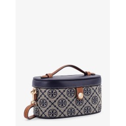 Leather and T monogram fabric beauty case