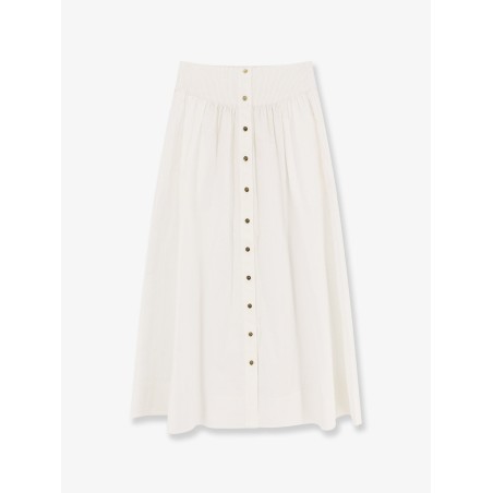 Cotton skirt with logoed buttons