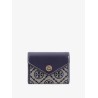 Leather and T monogram fabric wallet
