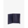 Leather and T monogram fabric wallet