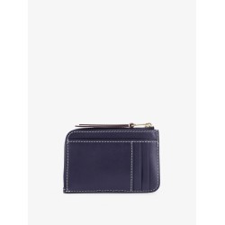 Leather and T monogram fabric wallet