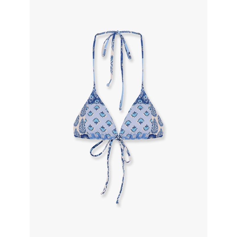 Leah nylon bikini top with radical patch print
