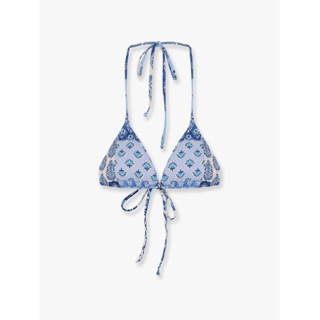 Leah nylon bikini top with radical patch print