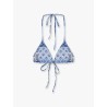 Leah nylon bikini top with radical patch print