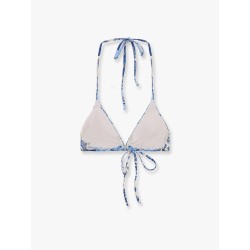 Leah nylon bikini top with radical patch print