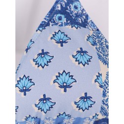 Leah nylon bikini top with radical patch print