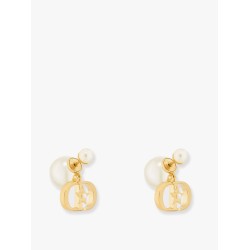 Dior tribales meatl earrings with resin pearl