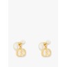 Dior tribales meatl earrings with resin pearl
