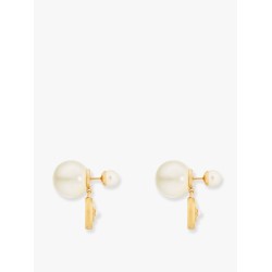 Dior tribales meatl earrings with resin pearl
