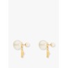 Dior tribales meatl earrings with resin pearl